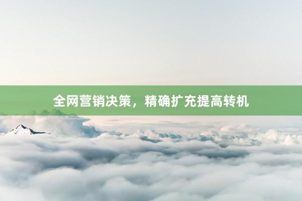 全网营销决策，精确扩充提高转机